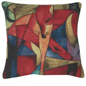 Modern Fox Decorative Tapestry Pillow Cover  16x16 Inch Cotton Jacquard Woven Cushion Cover