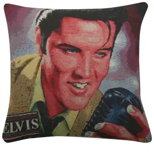 Elvis Presley Tapestry Cushion Cover 16x16 Inch Music Portrait Decorative Throw Pillow Home Decor