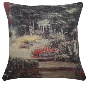 Secluded Garden Gazebo Tapestry Cushion Cover 16x16 Inch Romantic Landscape Decorative Throw Pillow