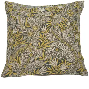 Le Petit Paradis Yellow French Tapestry Pillow Cover 18x18 Inch Cotton Jacquard Woven Cushion Cover