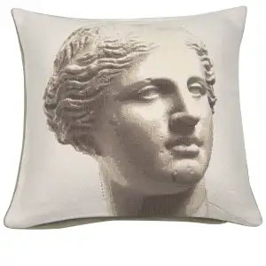 Venus White French Tapestry Pillow Cover 18x18 Inch Cotton Jacquard Woven Cushion Cover