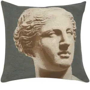 Venus Grey French Tapestry Pillow Cover 18x18 Inch Cotton Jacquard Woven Cushion Cover