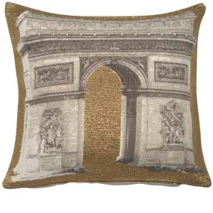 Triomphe French Tapestry Pillow Cover 18x18 Inch Cotton Jacquard Woven Cushion Cover
