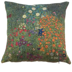 Gustav Klimt Garden Tapestry Pillow Cover 18x18 Inch Cotton Jacquard Woven Cushion Cover
