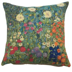 Gustav Klimt Garden Tapestry Pillow Cover 18x18 Inch Cotton Jacquard Woven Cushion Cover
