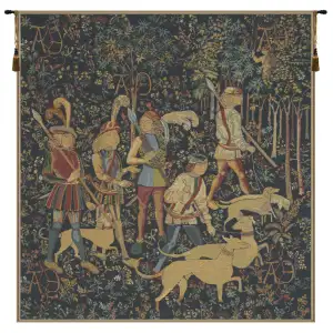 The Hunt Amour Eternelle Square Belgian Tapestry Wall Hanging 38x37