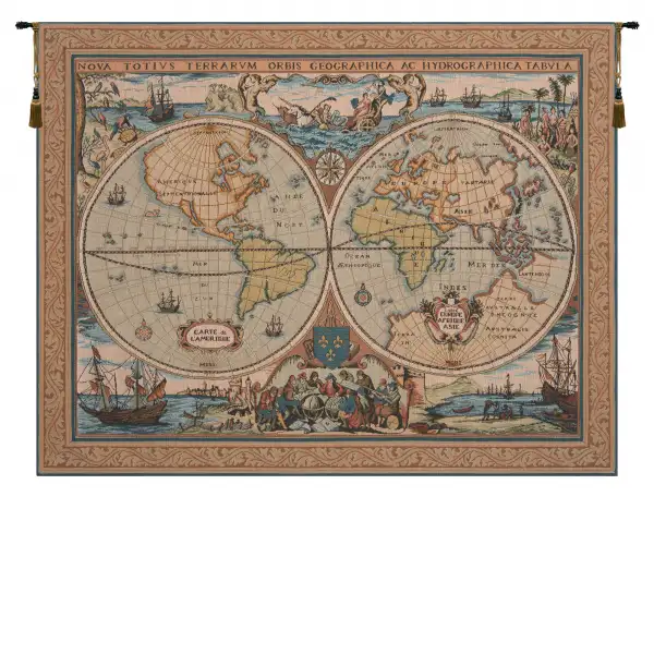 Maritime Map Large European Tapestry Wall hanging