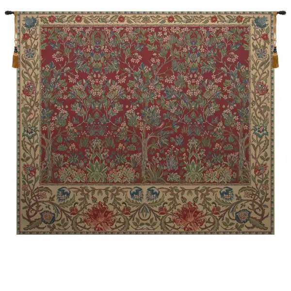 The Tree of Life Forest Red Tapestry Wall Art