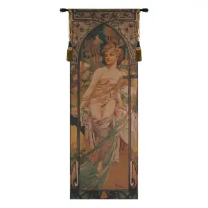 Alphonse Mucha Mucha Matin Bright Tapestry Wall Hanging 38 x 14 in