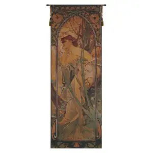Alphonse Mucha Mucha Soir Bright Tapestry Wall Hanging 61 x 21 in