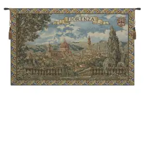 Fiorenza European Tapestry 26x42 Florence Italy Cityscape Renaissance Jacquard Woven Wall Hanging Home Decor