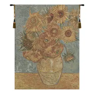 Vincent Sunflowers European Tapestry 25 in. x 17 in. Vincent Van Gogh Floral Still Life Jacquard Woven Wall Art