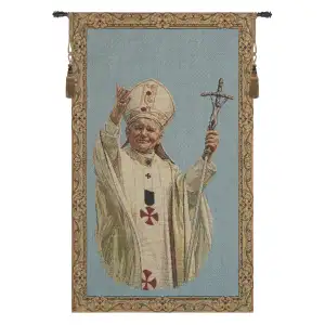 Karol European Tapestry 20 in. x 12 in. Religious Christian Portrait Jacquard Woven Wall Hanging Home Decor