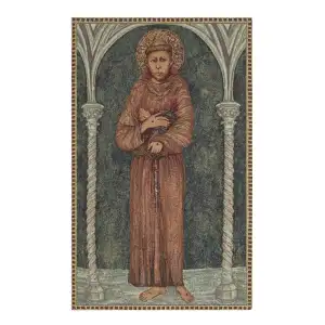San Francesco con Colonne European Tapestry Wall Hanging 25x16 Inch Cotton Jacquard Woven Wall Tapestry