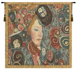 Vergini By Klimt European Tapestry 16 in. x 17 in. Gustav Klimt The Virgins Art Nouveau Jacquard Woven Wall Art