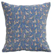 Mille Fleurs and Little Animals Blue European Cushion Cover