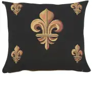 Five Fleur de Lys Black European Cushion Cover