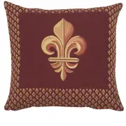 Framed Fleur de Lys Red European Cushion Cover