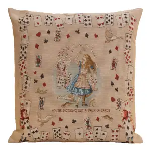 John Tenniel The Pack of Cards Tapestry Pillow Cover 19x19 Inch Cotton Jacquard Woven Cushion Cover