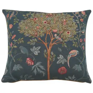 Kelmscott Tree Blue French Tapestry Pillow Cover 19x19 inch Cotton Jacquard Woven Cushion Cover