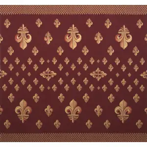 Grand Fleur de Lys Red Jacquard Woven Tapestry Throw Blanket 60x60 Inch European Decor
