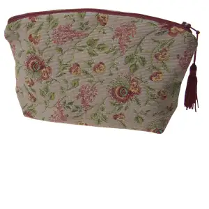 Broche Flowers Tapestry Handbag 6x8.5 Inch Floral Woven Purse Vintage Womens Fashion Accessory