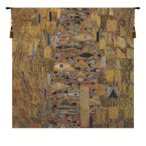 Gustav Klimt Patchwork Vintage Tapestry Wall Hanging 28 x 29 in Art Nouveau Abstract Jacquard Woven Wall Art