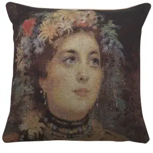 Russian Beauty in Summer Garland II Tapestry Cushion Cover 16x16 Inch Decorative Throw Pillow