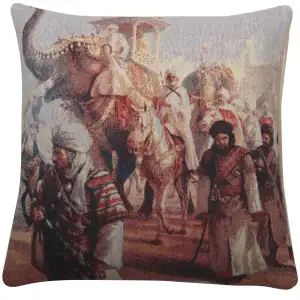 The Procession Tapestry Cushion Cover 16x16 Inch Classic Figurative Decorative Throw Pillow Home Decor