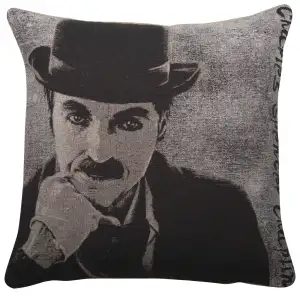 Charles Spencer Chaplin Tapestry Cushion Cover 16x16 Inch Vintage Portrait Decorative Throw Pillow