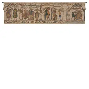 Bayeux King Harold Vintage Tapestry Wall Hanging 18 x 69 in