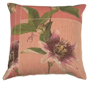 Spring Blossom Pink French Tapestry Pillow Cover Cotton Jacquard Woven Cushion Cover 18x18 Inch