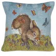 Bunny and Buterflies Decorative Couch Pillow Cover