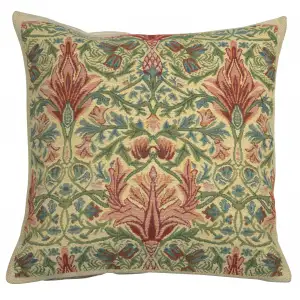Yellow Snakeshead Belgian Tapestry Pillow Cover 16x16 inch Cotton Jacquard Woven Cushion Cover