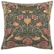 Roses and Birds Blue European Cushion Cover