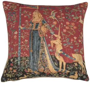 Medieval Touch Large Tapestry Pillow Cover 18x18 Inch Cotton Jacquard Woven Cushion Cover