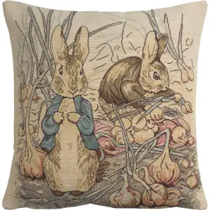 Benjamin Beatrix Potter European Tapestry Pillow Cover 14x14 Inch Cotton Jacquard Woven Cushion Cover