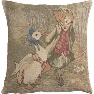 Jemima Beatrix Potter European Tapestry Pillow Cover 14x14 Inch Cotton Jacquard Woven Cushion Cover