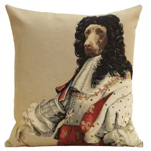 Chien Napoleon Chien Louis XIV Tapestry Pillow Cover 18x18 Inch Cotton Jacquard Woven Cushion Cover