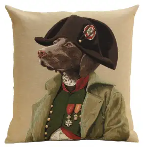 Napoleon Chien Tapestry Pillow Cover 18x18 Inch Cotton Jacquard Woven Cushion Cover