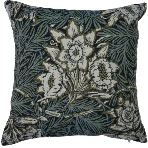 Tulips and Willows Belgian Tapestry Pillow Cover Cotton Jacquard Woven Cushion Cover