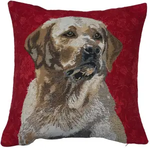 Labrador Red Belgian Tapestry Pillow Cover Cotton 16x16 Inch Jacquard Woven Cushion Cover