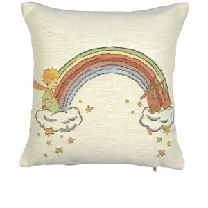 Petit Prince Arc-en-Ciel European Tapestry Pillow Cover 14x14 Inch Cotton Jacquard Woven Cushion Cover