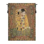 The Kiss with Border European Tapestry Wall Hanging