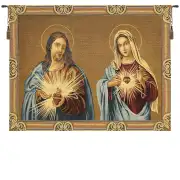 Sacro Cuore Gesu E Maria Italian Wall Hanging Tapestry