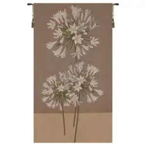 Agapanthe Flower French Tapestry Wall Hanging 34x18 Inch Cotton Jacquard Woven Wall Tapestry