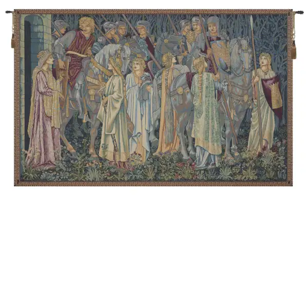 Departure of the Knights Large Italian Wall Hanging Tapestry