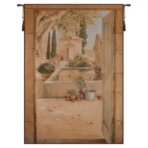 Bouquet Hibiscus Noir French Tapestry Wall Hanging 58x42 Inch Cotton Jacquard Woven Wall Tapestry