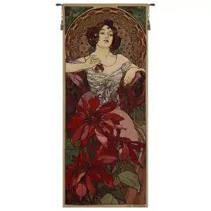 Classical Garden Landscape Jacquard Woven Wall Art - A - H 44" x W 18"