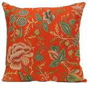 Peony Orange A European Cushion Cover